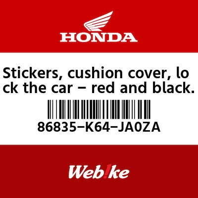 【HONDA Thailand 原廠零件】車身貼紙 86835-K64-JA0ZA