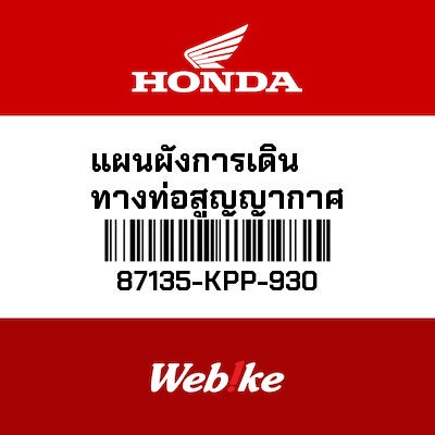 【HONDA Thailand 原廠零件】車身標籤貼紙 87135-KPP-930