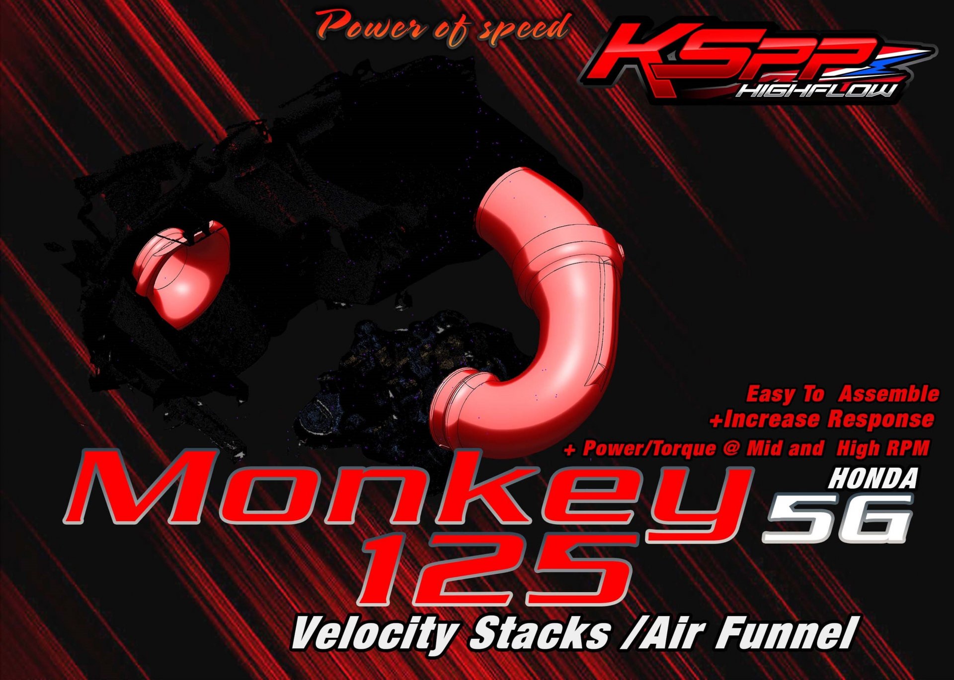 【KSPP】進氣喇叭口 / HONDA Monkey125 5G